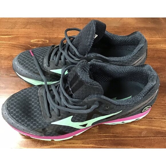 Mizuno Womens Wave Rider 17 Laced Up Running Sneakers 140337 Size 9.5 US - Picture 2 of 5